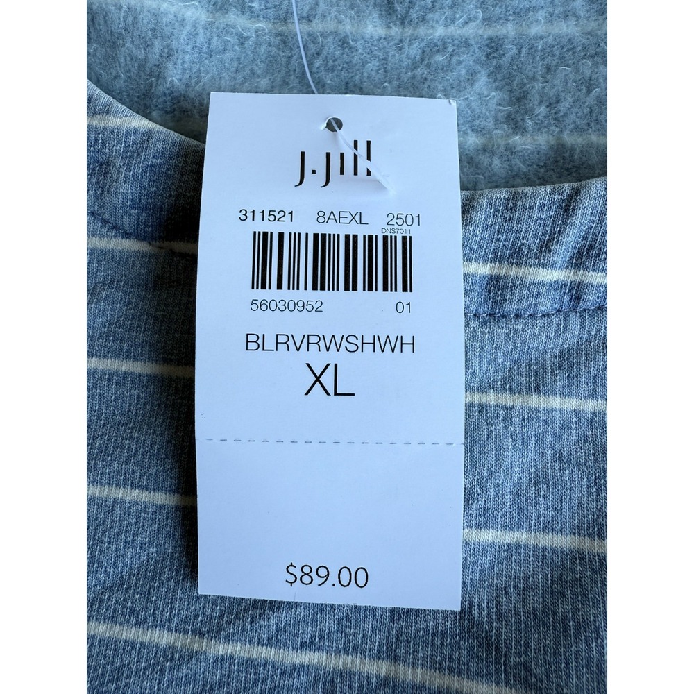 J Jill Pure Jill Indigo Tunic Top Shirt Womens XL Blue Striped Lagenlook Coastal - Picture 10 of 13